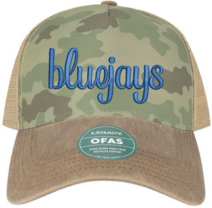 Camo 3D Bluejays Embroidered Trucker Hat