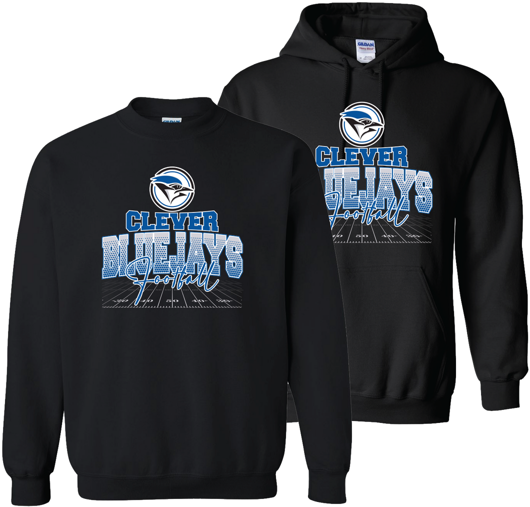 Clever Bluejays Football Black Sweatshirt/Hoodie