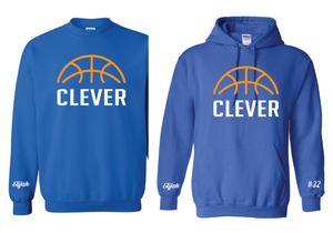 Embroidered Clever Basketball Sweatshirt or Hoodie