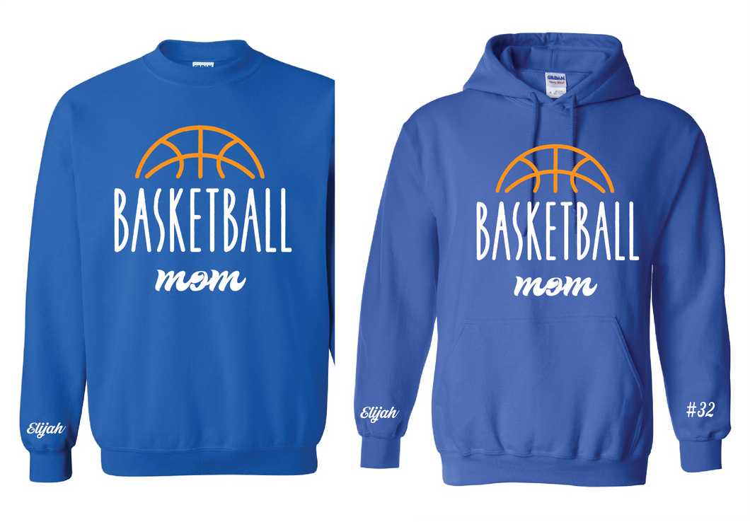 Clever Embroidered Basketball Mom Sweatshirt or Hoodie